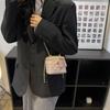 Mini bolso de cadena de lana estilo tweed para mujer, diseño de nicho, bandolera versátil para otoño e invierno, 2024