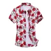 Camisa europea de manga corta para hombre, nueva, con estampado floral hawaiano casual, unisex, estampado digital