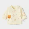 Camiseta de Medio Espalda para Bebé Recién Nacido, Ropa Interior Sin Costuras de Algodón Puro Clase A, Estilo Primavera y Otoño, Ropa Suave Amigable con la Piel Estilo Monje, Top para Bebé