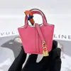 Pingente Mini Fofo Bolsa Pequena Couro Microfibra Cesta Charme Chaveiro Porta-Moedas Bolsa de Fone de Ouvido Charme
