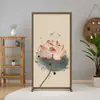 Nuevo Estilo Chino Simple Moderno Partición Entrada Cubierta de Tela Sala de Estar Pantalla de Madera Decoración de Entrada Pantalla Móvil