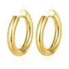Brincos de Argola Femininos Estilo Ins Europeu e Americano, Aço Inoxidável Banhado a Ouro 18K, Brincos de Aço Titânio com Design Simples