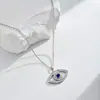 Collar Clásico Ojo del Diablo de Plata de Ley S925 para Mujer con Ojos Azules Incrustados de Diamantes, Cadena para Clavícula, Vendedor Popular en Amazon Aliexpress
