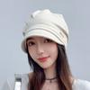 Sombrero de estilo japonés para niños, otoño e invierno, liso, pequeño, Baotou, moda de Internet, rojo y negro, para todo tipo de clima, sombrero de luna