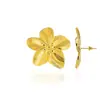 Brincos Europeus e Americanos Transfronteiriços de Aço Inoxidável Atmosféricos Simples Dourados Flor de Pétala Exagerados Estilo Retrô Brincos Brincos