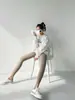 Leggings de piel de tiburón para otoño e invierno, longitud extendida, con pie para mujer, adecuados para usar al aire libre, alta elasticidad, ligeros, transpirables, adecuados para yoga y correr, estilo coreano