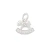 Colgante Caballo Mecedor Sólido de Plata Pura S999 Colgante Caballo de Madera Pulsera de Cristal DIY Accesorios de Plata