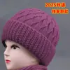 Gorras al por mayor para personas de mediana edad y mayores 2025 Nuevo Invierno Terciopelo Engrosado Gorra de Abuela Gorro de Punto sin Costuras Gorro de Lana