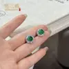 Aretes de Calcedonia de Hielo Natural para Mujer, Aretes de Ágata Jade Verde Imperial, Fabricantes Mayoristas de Joyería de Alta Gama para las Orejas