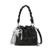 Bolso Cubo Plegado Estilo Coreano para Mujer 2026 Primavera Nuevo Nicho Patchwork Textura de Alta Calidad Bolso de Hombro Cruzado