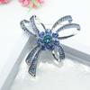 Broche de Lazo Simple de Aleación con Cristal Austriaco Azul de Moda Aguja de Solapa de Alta Gama Hebilla para Toalla de Seda Ramillete para Ropa