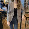 Chaqueta de Traje Pequeña para Mujer Delgada Primavera y Otoño 2022 Nuevo Cyber Trendy Petite Elegante Cuadros Estudiante Corta Traje de Mujer Traje