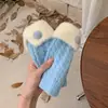 Luvas de Pelúcia Sem Dedos Doces da Moda para Mulheres Luvas Quentes de Tricô em Ponto Trançado para o Inverno Atacado