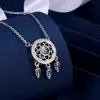 Atrapasueños Nuevo de Venta Caliente Europeo y Americano Colgante de Proyección de Circonita Cadena Versátil para Clavícula Collar de 100 Idiomas Te Amo