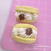 Juego de Comida de Simulación Sándwich Pastel Diversión Infantil Pan diy Pegamento de Crema Funda para Teléfono Móvil Llavero Pasador Accesorios de Resina Lote