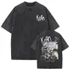 2025 Estilo Nuevo Lavado Vintage Banda de Rock Korn Falling Away from Me Camiseta Algodón