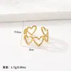 Anillo de Segmento de Presión de Aceite de Nicho Europeo y Americano Anillo de Acero Inoxidable Apertura Ajustable para Mujer Forma de Corazón Letra Anillo de Acero de Titanio Sentido Premium