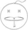 Joyería Transfronteriza Europea y Americana de Latón Electrochapado con Oro Real, Collar Versátil de Lujo Ligero, Pendientes para Mujer, Pulsera, Conjunto de Tres Piezas