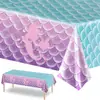 Mantel Temático de Sirena para Fiesta de Cumpleaños, Decoración de Escamas de Pez, Suministros Desechables de PE, Tema Transfronterizo de Amazon