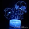 Lámpara de mesa 3D con control remoto táctil colorida de la serie de dibujos animados, luz de noche LED USB, lámpara de regalo creativa para el Día de San Valentín
