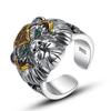 Anillo Rey Tigre para Hombre Personalidad Moderna Estilo Étnico Retro Dominante Anillo Abierto Hip-Hop Moderno Accesorios Combinables