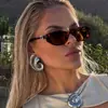 Gafas de Sol Retro Ojo de Gato para Mujer con Adornos de Letras y Diamantes, Adecuadas para Caras Redondas, Efecto Adelgazante, Mismo Estilo que en Xiaohongshu, Estilo de Alta Gama, Gafas de Sol de Moda