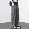 Calça Jeans Casual com Fivela Masculina Primavera e Outono 2026 Nova Tendência com Múltiplos Bolsos Calça Comprida Reta Esportiva Masculina