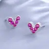 Pendiente de amor rojo con diamantes de Corea del Sur, temperamento femenino, mini pendiente en forma de corazón, pequeño hueso de oreja, uña, personalizado, creativo, dulce, joyería para las orejas