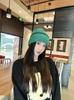 Gorro de lana estilo Chanel para mujer, otoño e invierno, nuevo, combinable, cálido, con protección para las orejas, gorro de punto, pequeño, de moda, con cara visible, gorro frío.