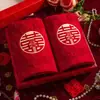 Toallas Rojas de Boda, Recuerdos de Boda para la Novia, un Par de Regalos de Agradecimiento, Nuevos Regalos de Boda para los Recién Casados, Colección de Artículos de Dote de Boda