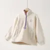 Nueva sudadera de forro polar engrosada de otoño e invierno para niñas, top de forro polar con media cremallera para niños, chaqueta infantil