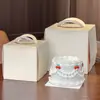 Caixa para Mini Bolo Fatiado Tendência 3/4 polegada Caixa Portátil para Embalagem de Sobremesas de Panificação Estilo Ins Caixa para Embalagem de Levar Impressão
