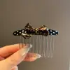 Grampo de Cabelo Presilha de Cabelo Acetato Estilo Coreano e Japonês Bolinhas Laço para Franja e Testa, Pente de Cabelo, Acessório de Cabelo, Ornamento Lateral de Cabelo