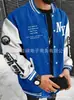 TEMU, AliExpress, Amazon: Chamarra de béisbol moderna estilo americano de la MLB, chamarra 3D para hombre