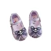 Zapatos de Princesa para Niñas Estilo Nuevo Primavera y Otoño Zapatos Pequeños de Cuero para Bebés con Lazo para Niños Pequeños Zapatos de Cristal de Niñas de Dibujos Animados