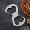 Abrebotellas multifuncional acero inoxidable mosquetón de 8 palabras EDC exterior portátil llavero de colgado rápido gadgets de regalo