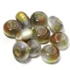 Cuentas de Ábaco de Resina Bicolor Chapadas en Oro, Cuentas Coloridas de Agujero Grande, Cuentas Sueltas Redondas Planas Ojo de Gato, Accesorios para Cadena de Teléfono DIY