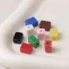 Cuentas Rectangulares Cuadradas Acrílicas de Colores Sólidos con Agujeros Rectos, Cuentas Sueltas para Cadenas de Teléfono y Accesorios de Llavero DIY