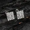 Joyería Europea y Americana Transfronteriza para Orejas Pendientes Cuadrados Redondos Cuadrados Circonita Mezcla Simple Moda Tienda Nocturna Pendientes Hip-hop para Hombres y Mujeres