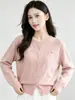 Cárdigan de punto de dos piezas Andy de terciopelo estilo coreano con cuello redondo para mujer, nuevo abrigo grueso de suéter para otoño e invierno, top elegante de caballito