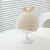 Bonito gorro de punto con puño de conejo, suave gorro pullover para otoño e invierno, gorro cálido versátil suave y lindo estilo coreano para salir