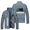 Chaqueta fina para hombre de primavera y otoño con logo de coche guapo, chaqueta deportiva casual para motocicleta, cárdigan de moda con cuello alto, chaqueta con cremallera