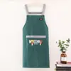Delantal de Algodón Estilo Nuevo para Mujer Transpirable Hogar Cocina Cocinar Anti-Manchas Aceite Moderno Ropa de Trabajo para Hombre Tirante en la Espalda Cintura