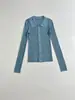 Cardigan de Punto Casual para Mujer con Cuello Polo y Hilo Metálico, Estilo Europeo y Americano, Transfronterizo, Nuevo Otoño 2025