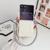 Adequado para Capa de Celular Samsung Zflip7, Cordão Magnético com Padrão de Concha, Capa Protetora Dobrável Zflip6 Zflip