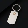 Etiqueta Militar de Aço Inoxidável Escovado Transfronteiriça Laser UV Impressão Colorida Material em Branco Chaveiro Estrela Oca Metal Chaveiro