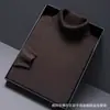 Suéter de Lana de Cuello Alto para Hombre para Exportación, Tejido Suave y Cálido, Color Sólido, Ajuste Delgado, Suéter Básico, Moderno
