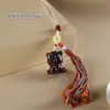 Sándalo Verde Doce Constelaciones Cadena para Teléfono Móvil Colgante para Bolso de Coche Colgante de Animal Pequeño Cordón Colgante Adorno de Borla de Colores