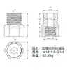 Conector de acero inoxidable 304 de alta presión con rosca interna y externa, adaptador de manómetro engrosado, reductor