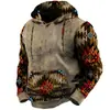 Ropa de otoño e invierno para hombre de importación, sudadera con capucha casual de primavera para hombre con forro de polar, ropa deportiva casual retro con estampado 3D